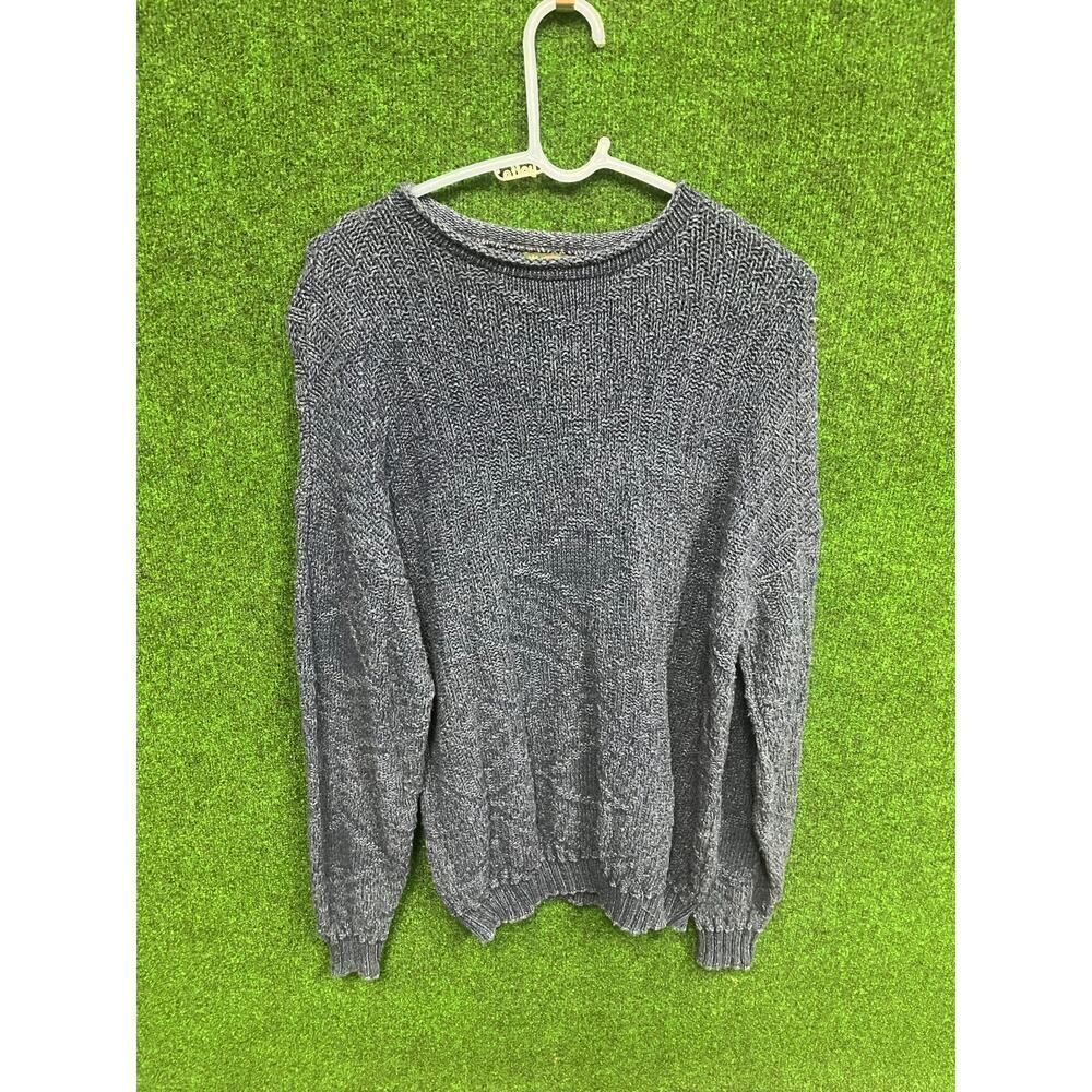 90s ALPS Women's Blue Knitted Sweater Sz Large